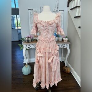 Lacemade Peach Peri Girl Corset Dress - XS